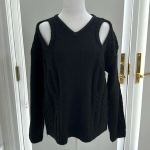 Oak & Fort Chunky Cable Knit Sweater w/ Cutout